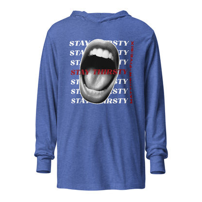 Thirsty hooded t-shirt heather true royal
