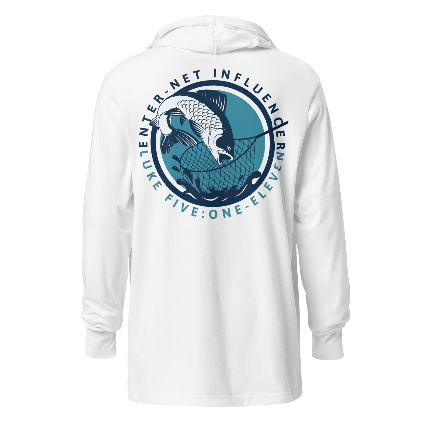 Enter-Net Influencer Fish Graphic hooded t-shirt white back
