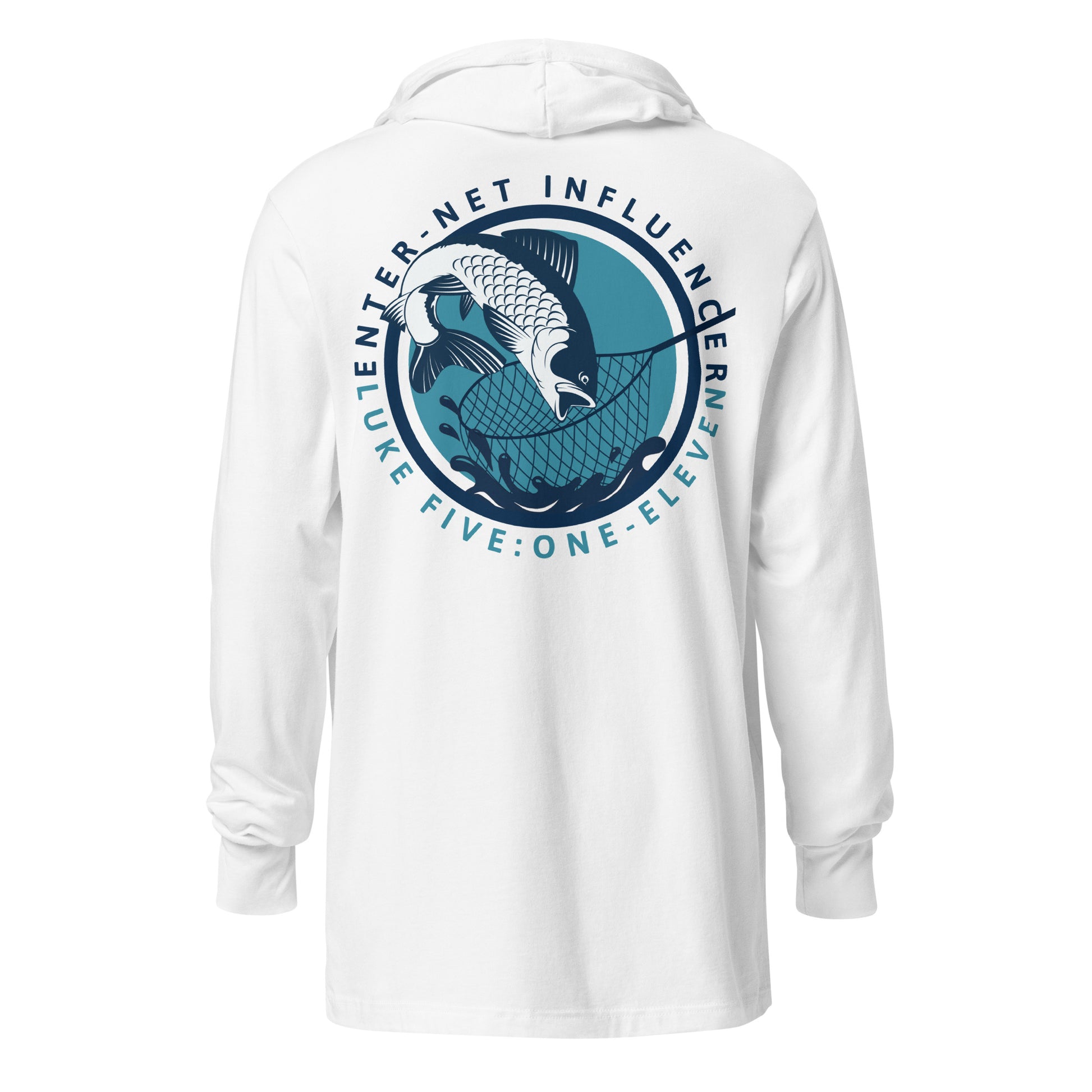Enter-Net Influencer Fish Graphic hooded t-shirt white back