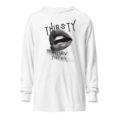 Thirsty hooded tee white