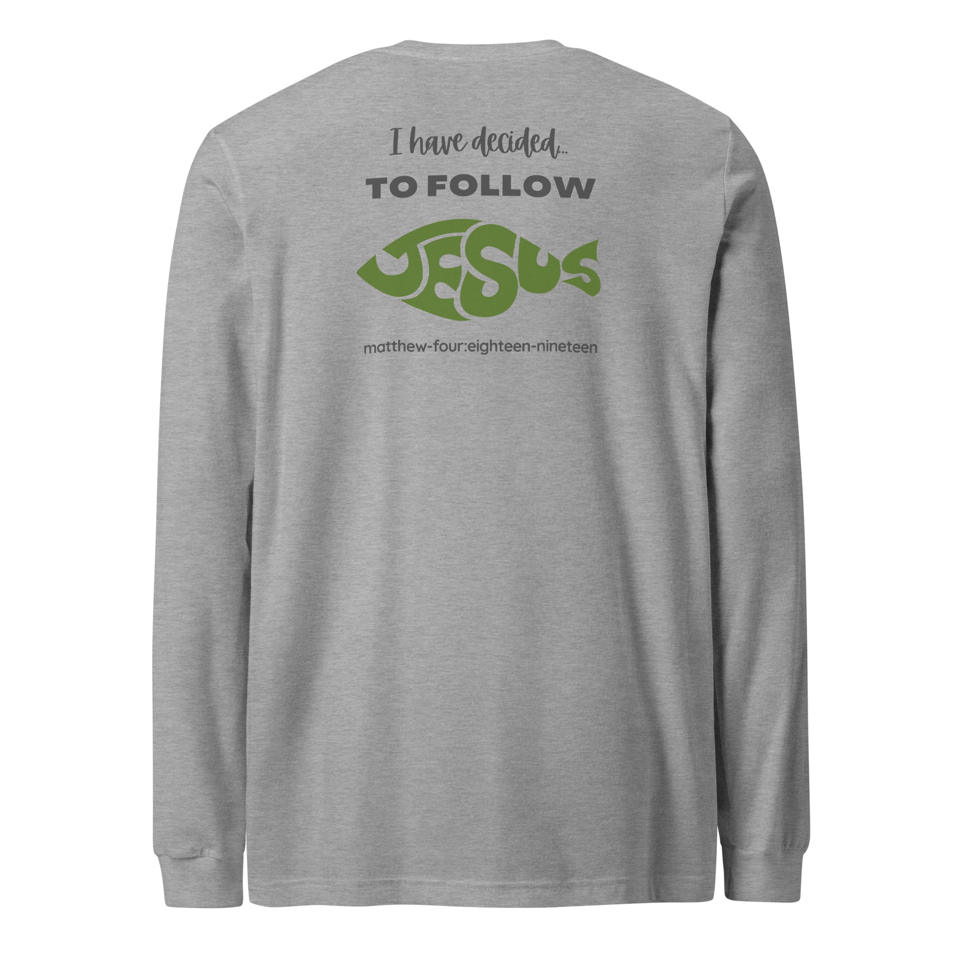 Follow Jesus long-sleeve t-shirt athletic heather