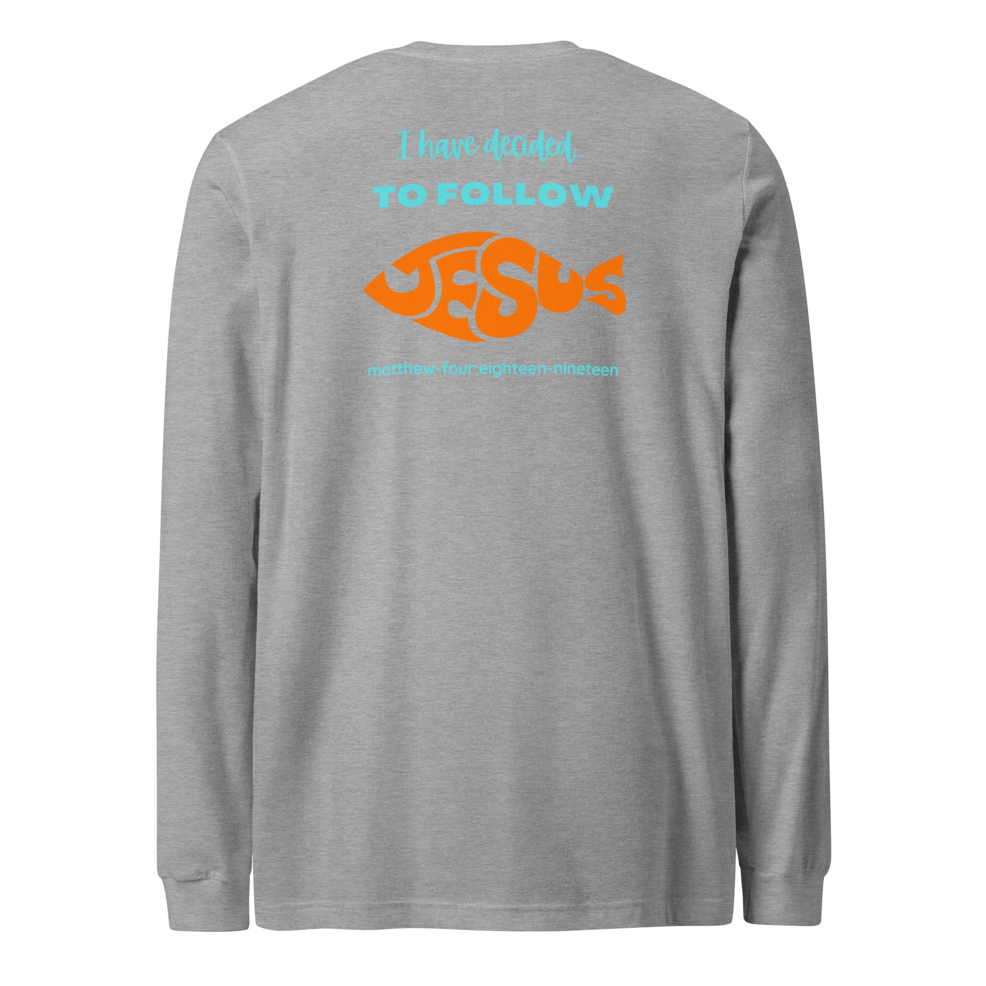 Follow Jesus long-sleeve t-shirt athletic heather