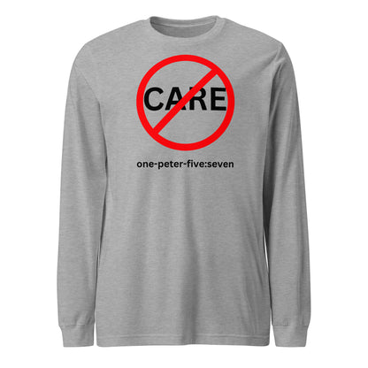 Don’t Care long-sleeve t-shirt athletic heather