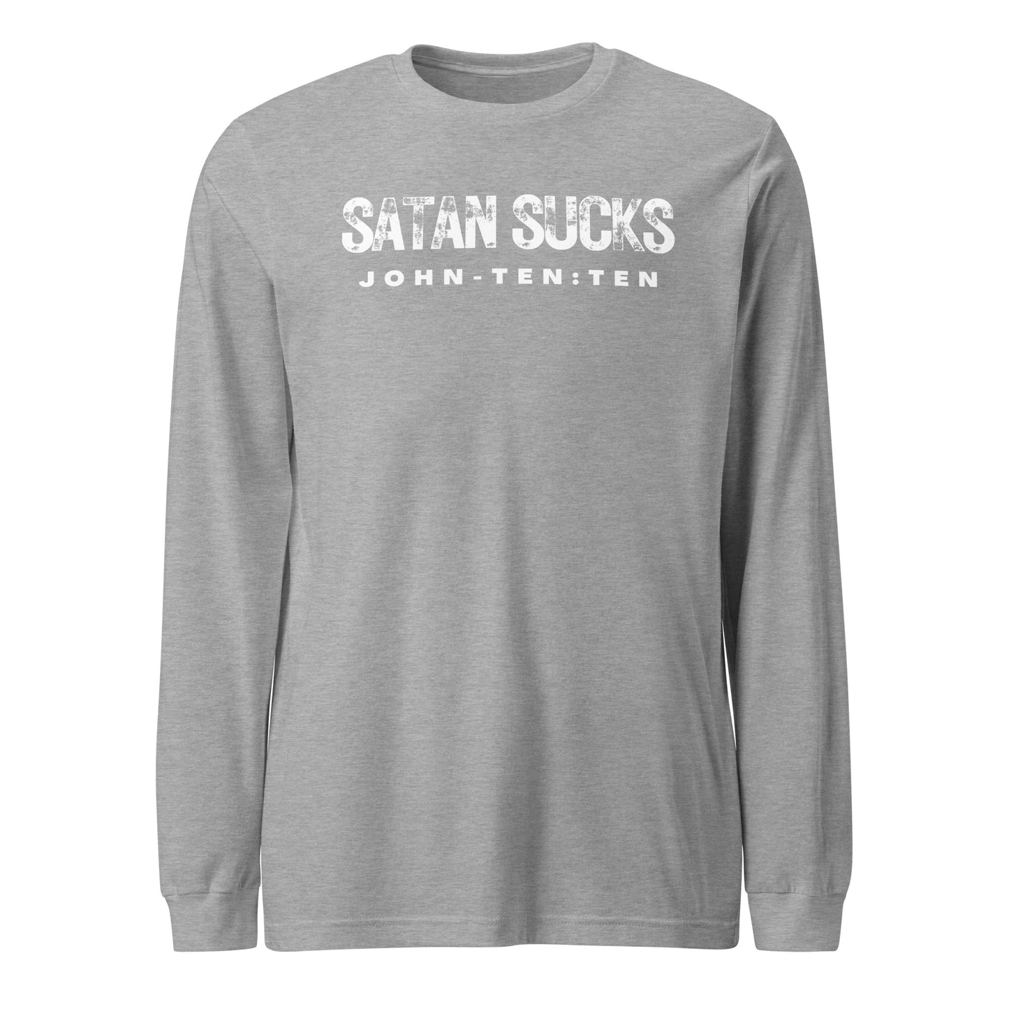 Satan Sucks long-sleeve t-shirt athletic heather