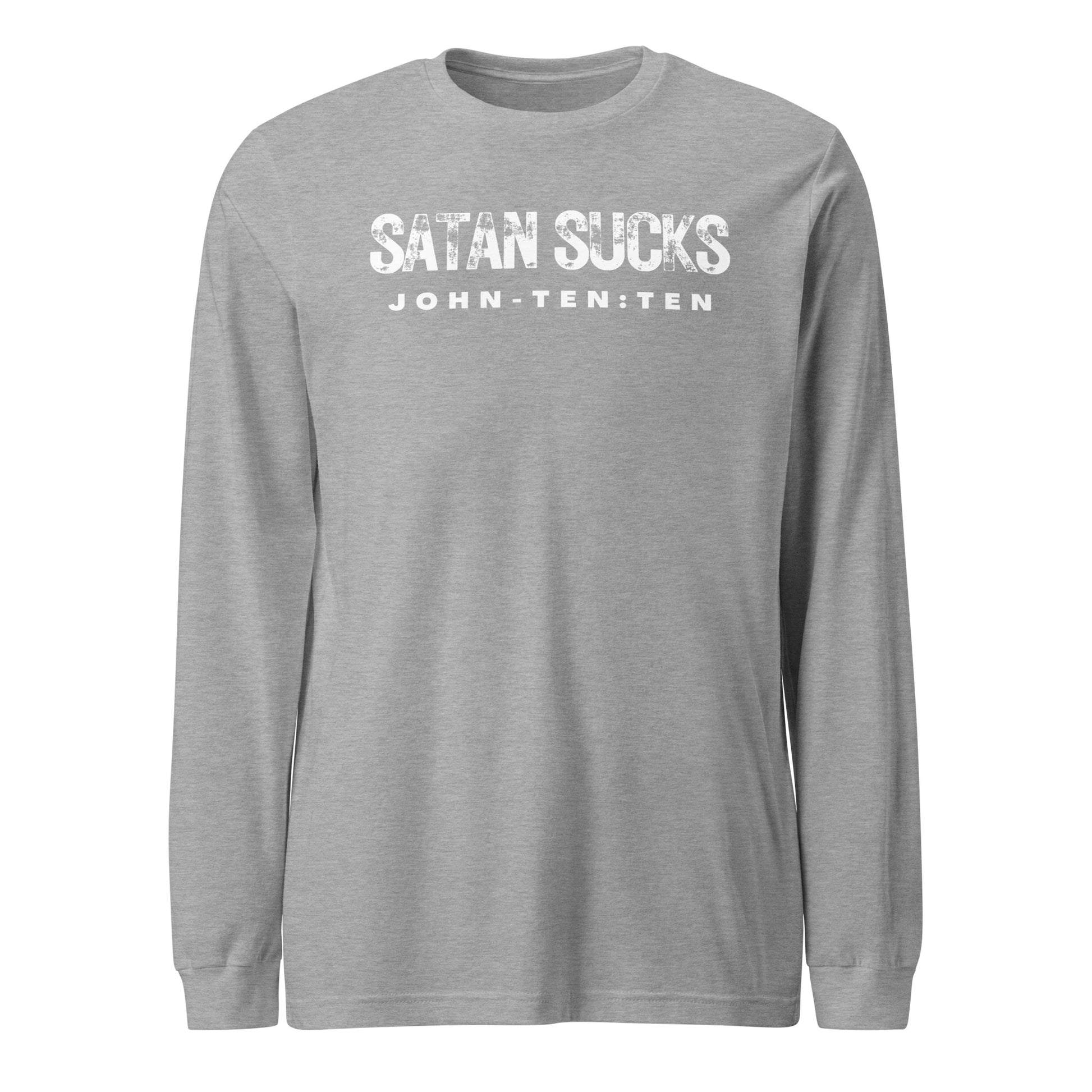 Satan Sucks long-sleeve t-shirt athletic heather