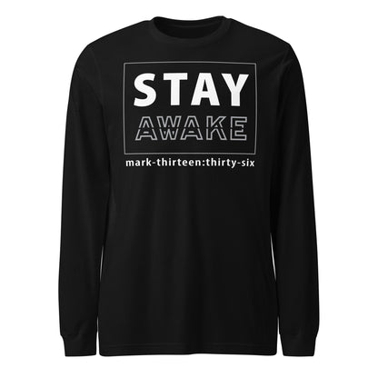 Stay Awake long-sleeve t-shirt black