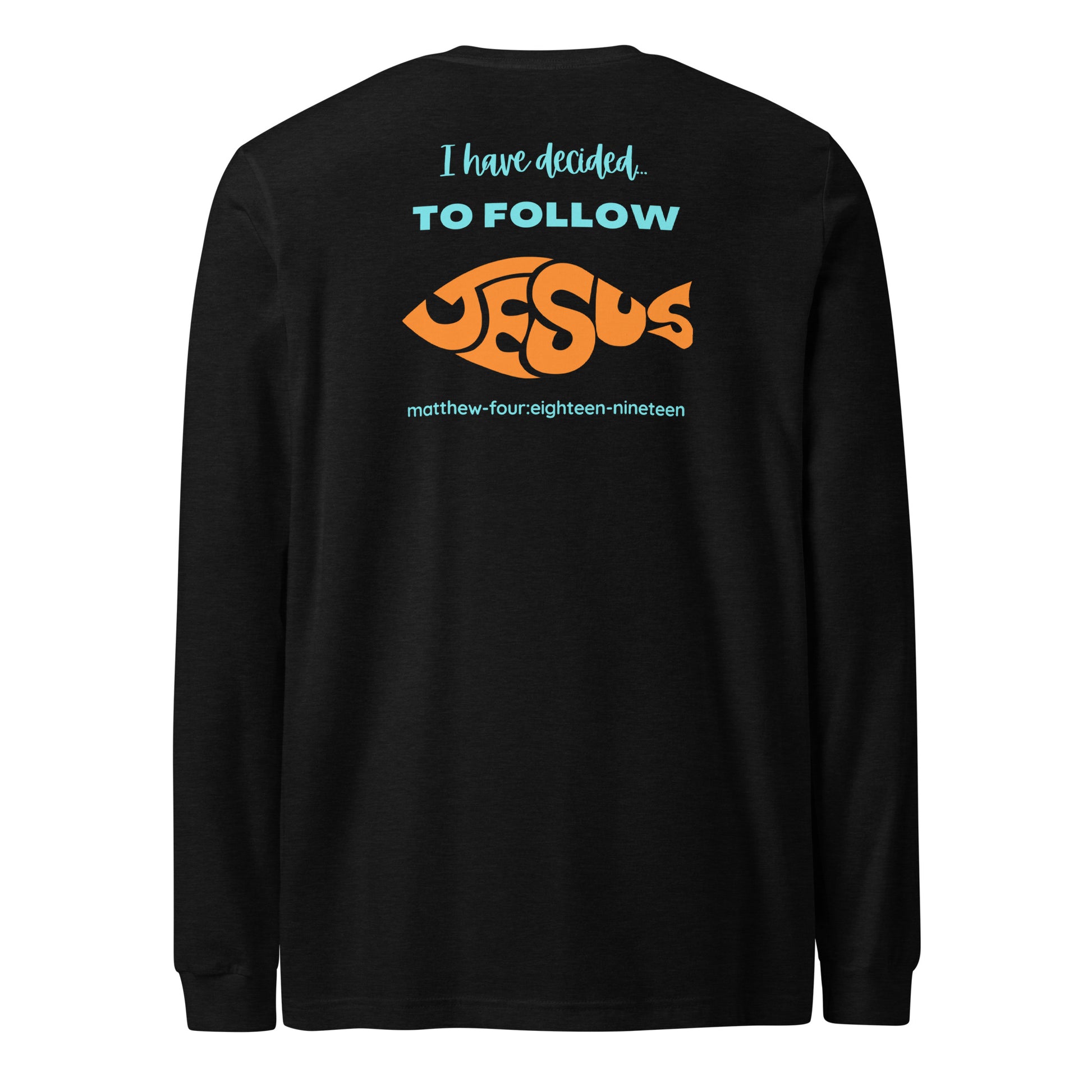 Follow Jesus long-sleeve t-shirt black heather