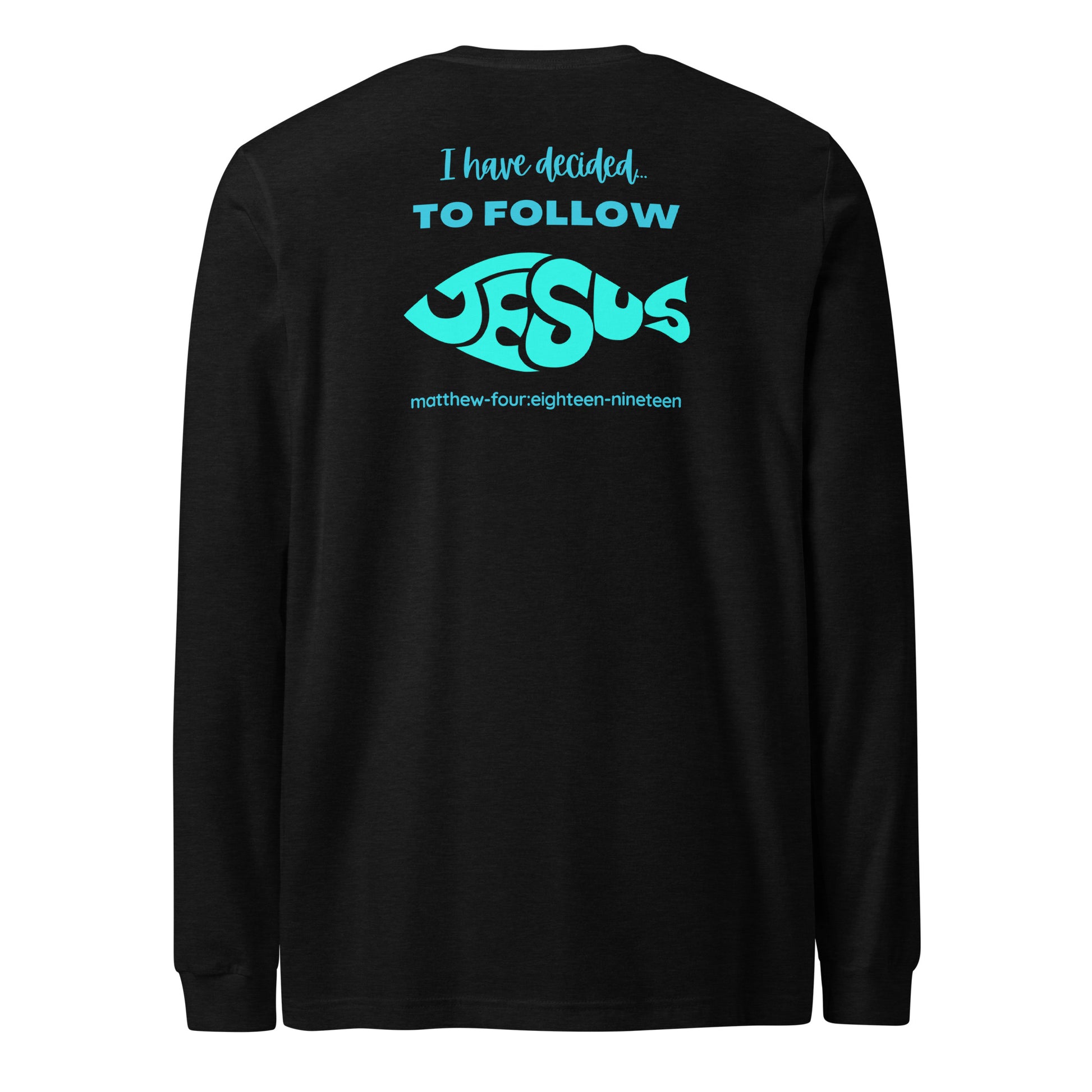 Follow Jesus long-sleeve t-shirt black heather