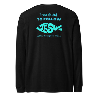 Follow Jesus long-sleeve t-shirt black heather