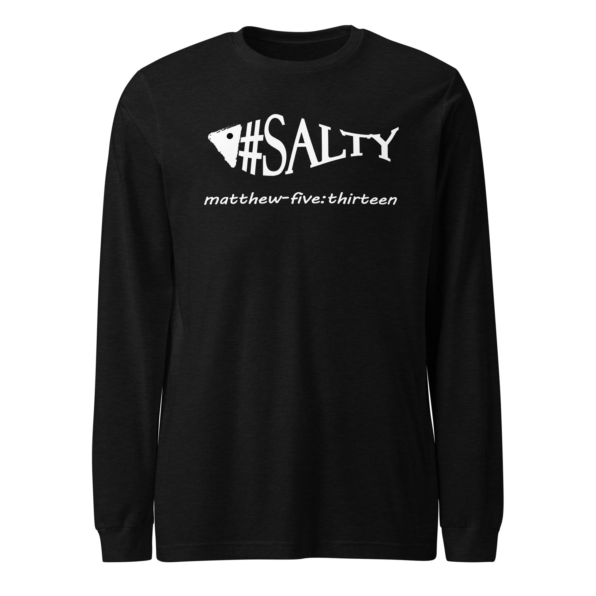 #Salty long-sleeve t-shirt black heather