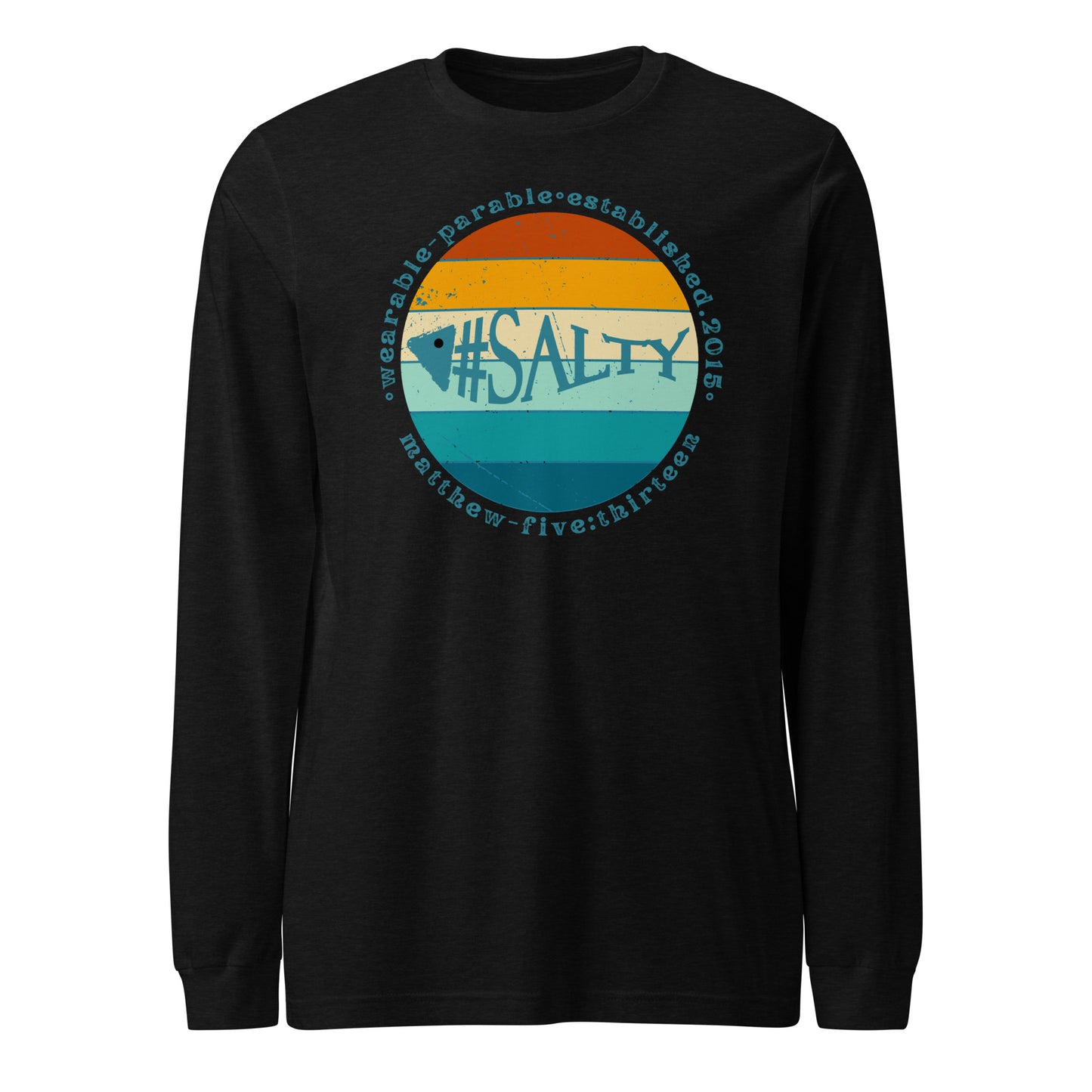 #Salty long-sleeve t-shirt black heather