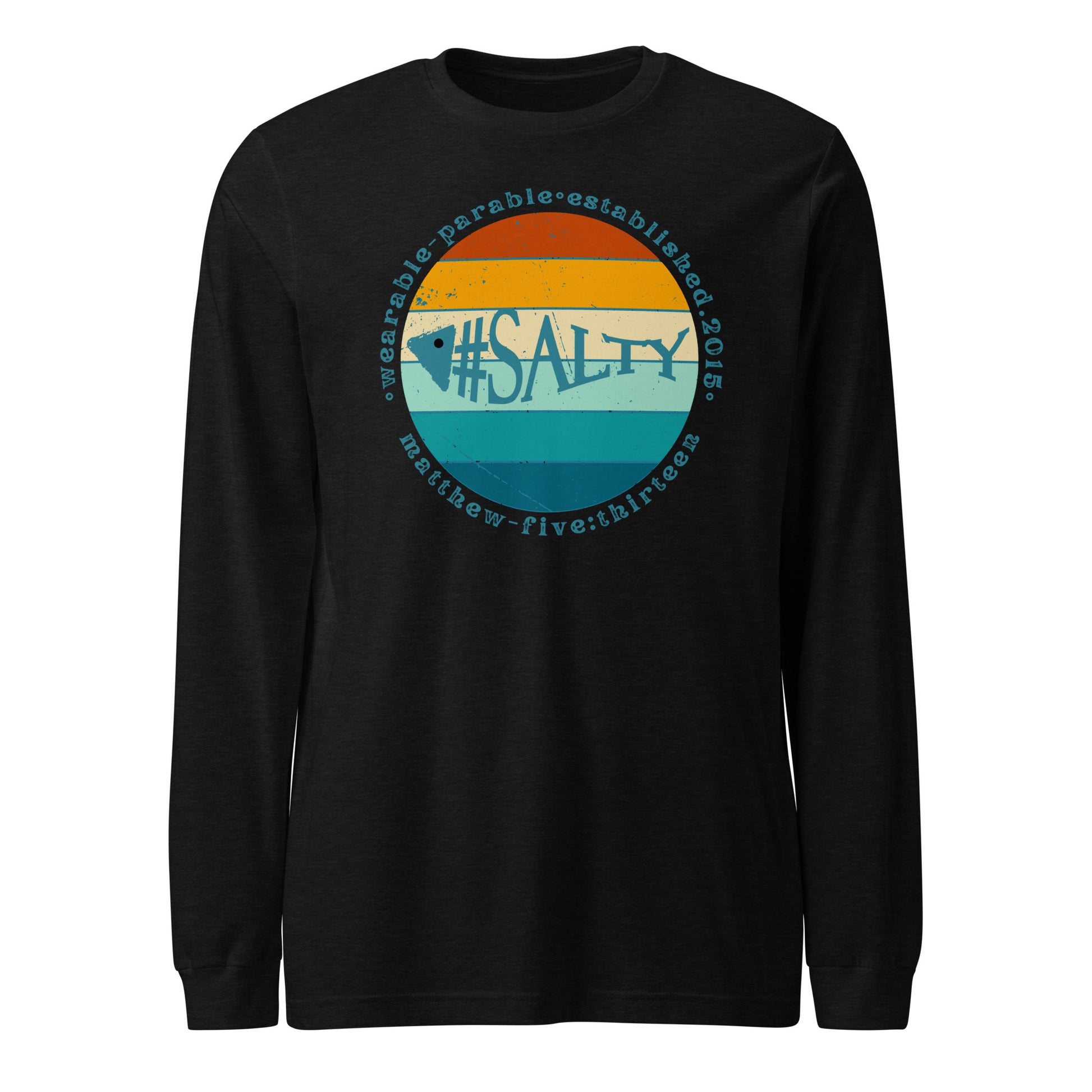 #Salty long-sleeve t-shirt black heather