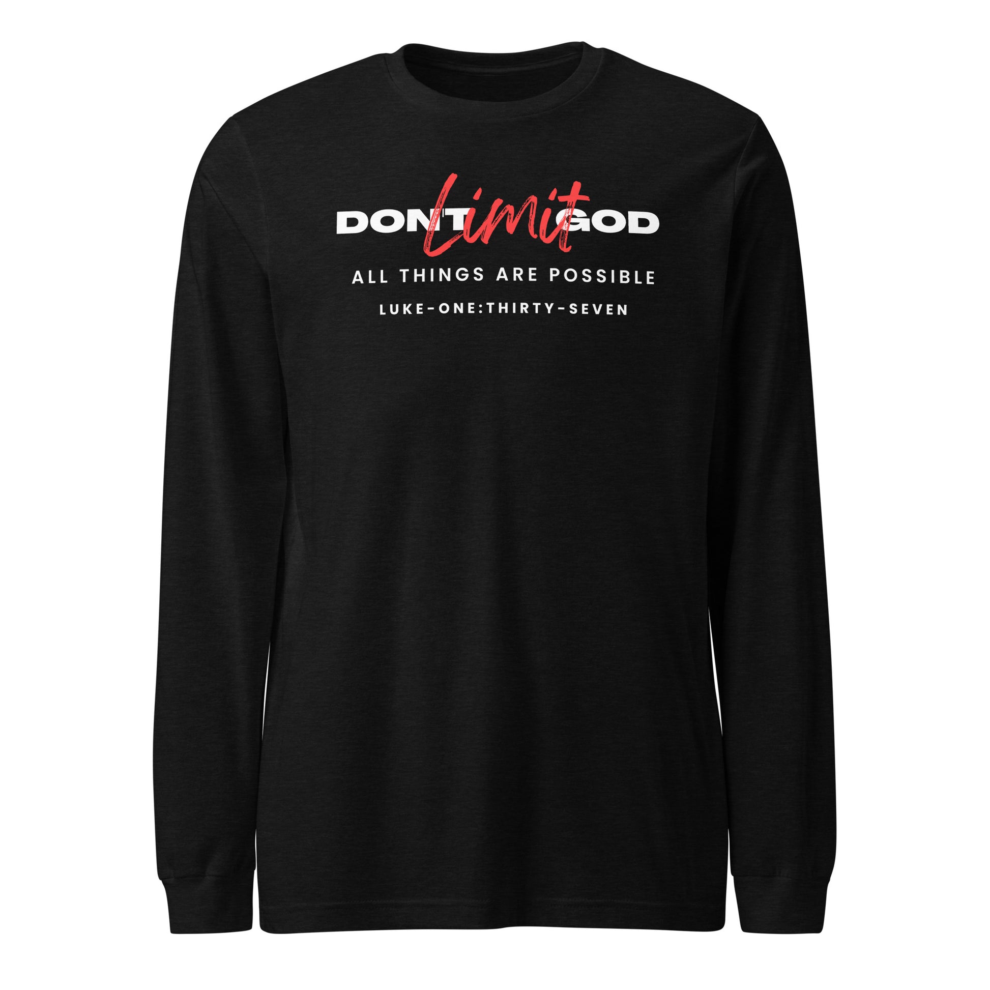 Don’t Limit God long-sleeve t-shirt black heather
