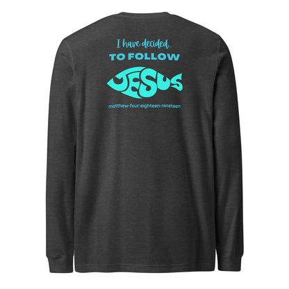 Follow Jesus long-sleeve t-shirt dark gray heather