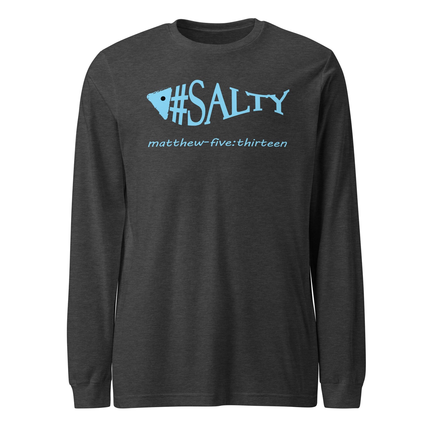 #Salty long-sleeve t-shirt dark gray heather