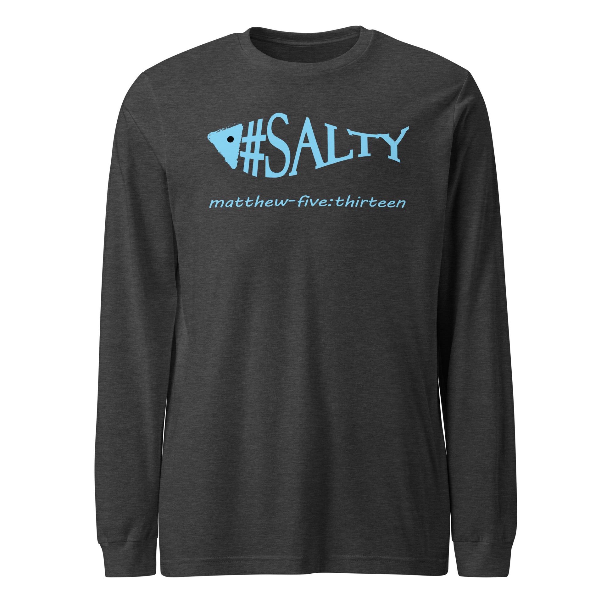 #Salty long-sleeve t-shirt dark gray heather