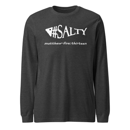 #Salty long-sleeve t-shirt dark gray heather