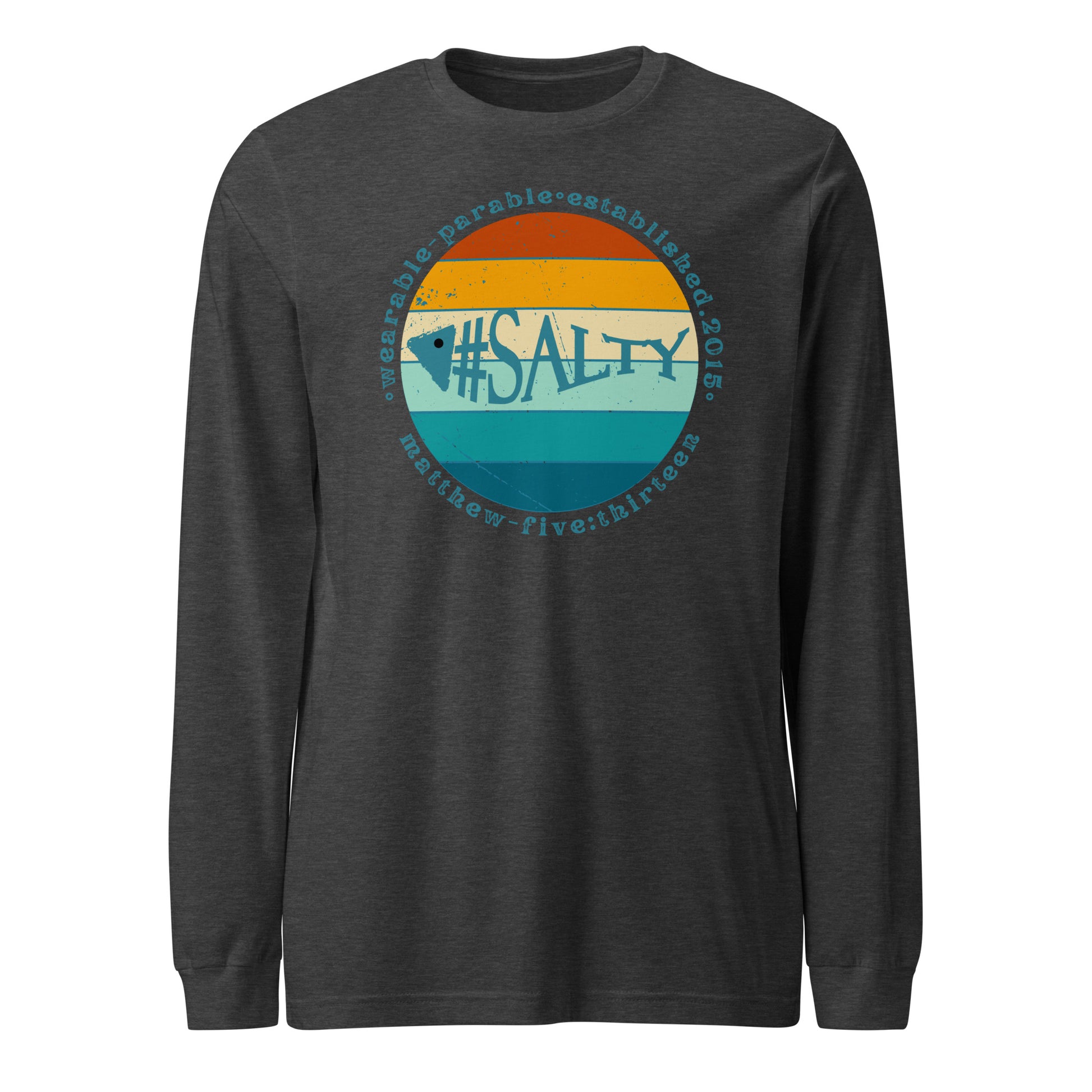 #Salty long-sleeve t-shirt dark gray heather
