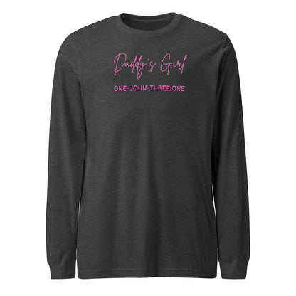 Daddy’s Girl long-sleeve t-shirt dark gray heather