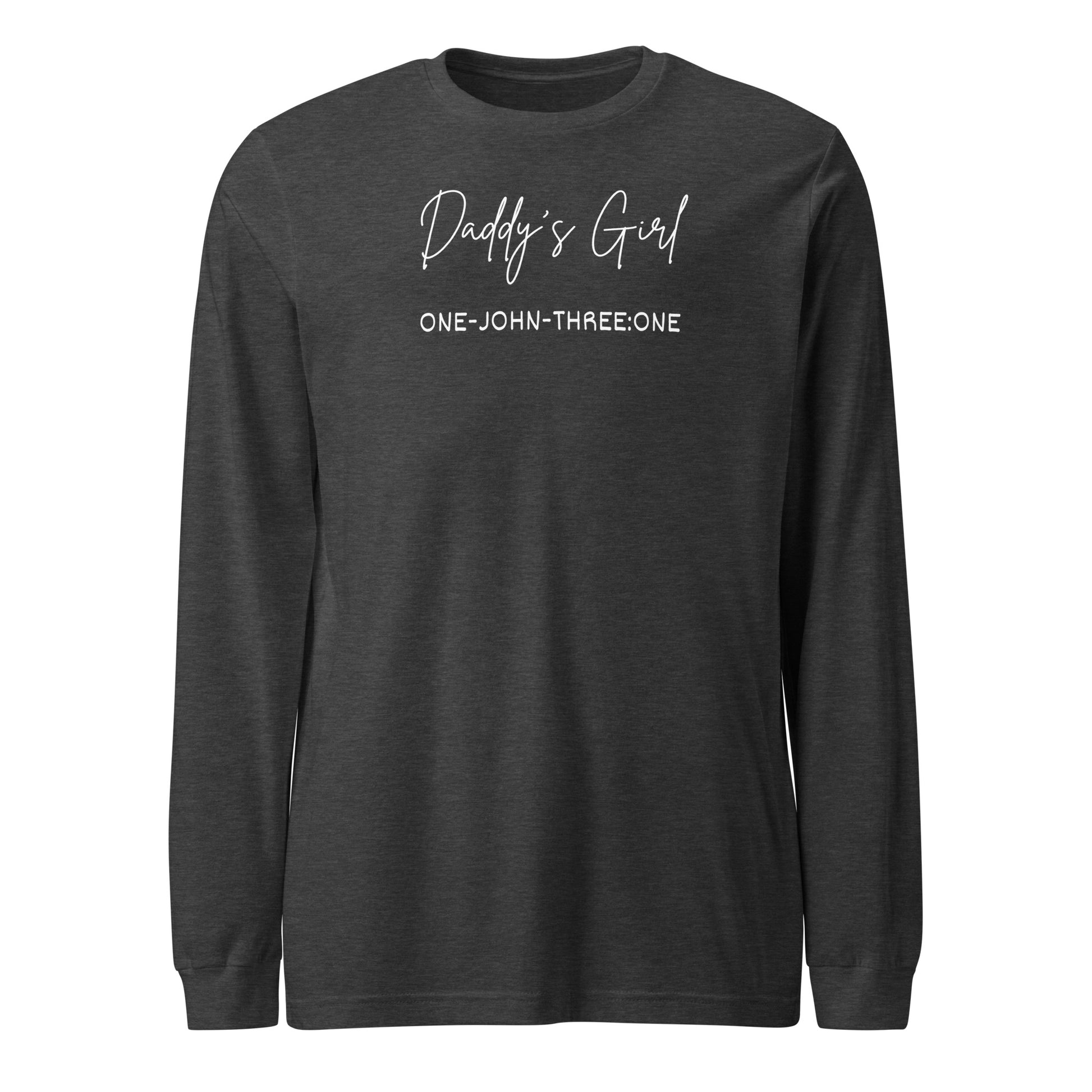 Daddy’s Girl long-sleeve t-shirt dark gray heather