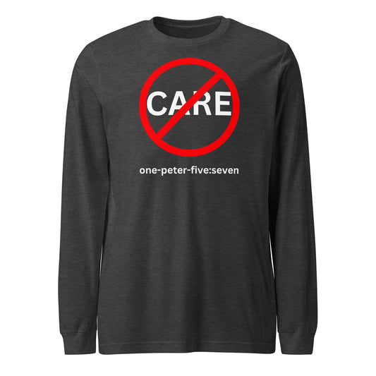 Don’t Care long-sleeve t-shirt dark gray heather