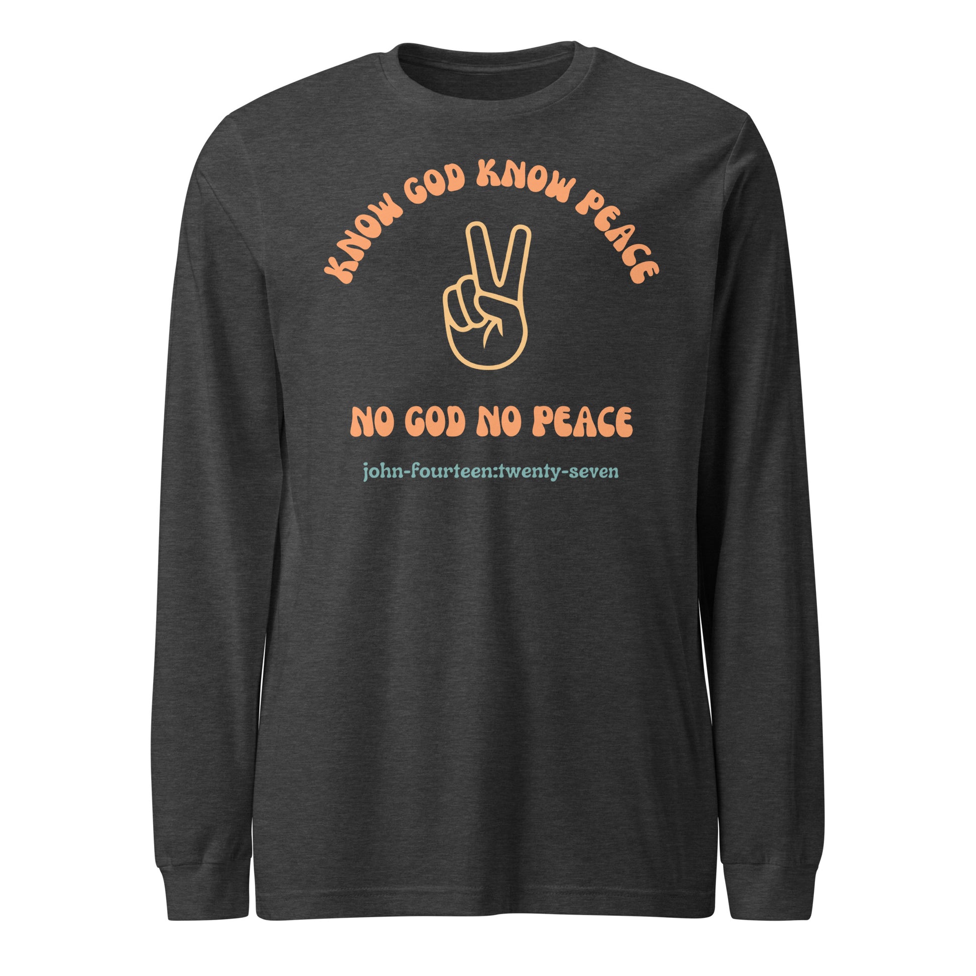 Know God Know Peace long-sleeve t-shirt  dark gray heather