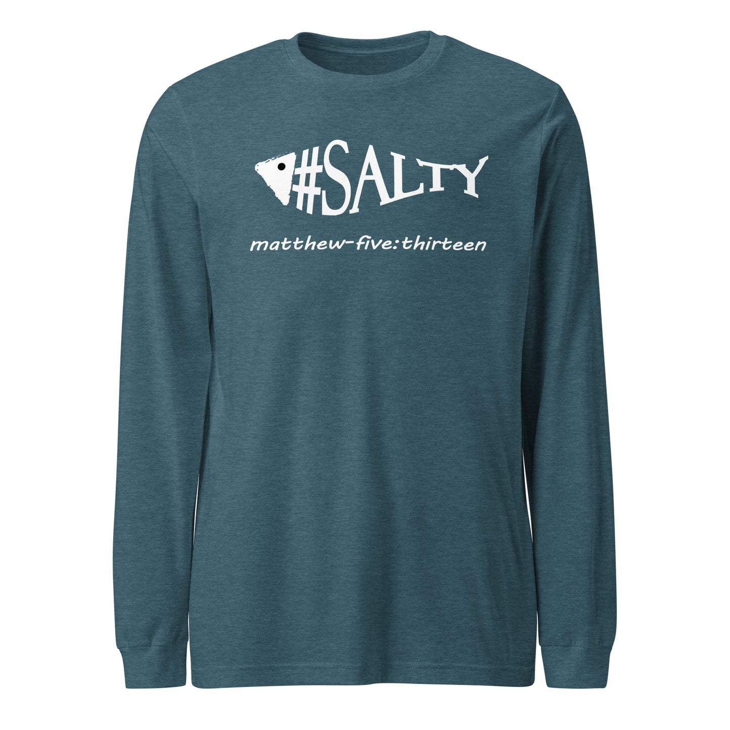 #Salty long-sleeve t-shirt heather deep teal