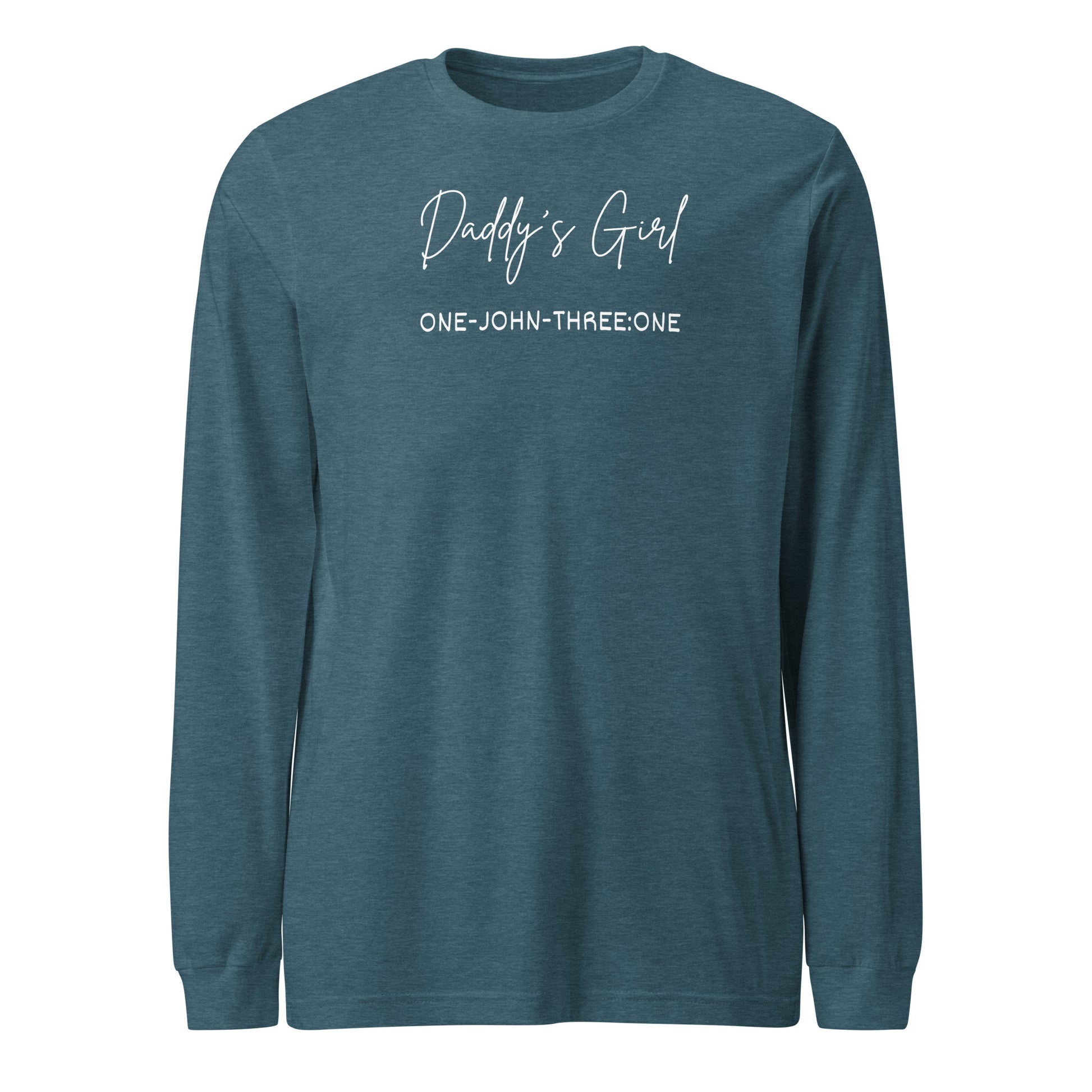 Daddy’s Girl long-sleeve t-shirt heather deep teal
