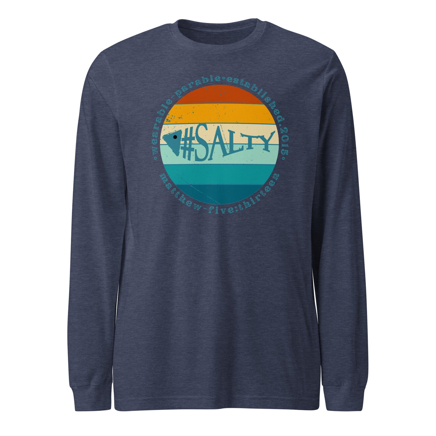 #Salty long-sleeve t-shirt heather navy