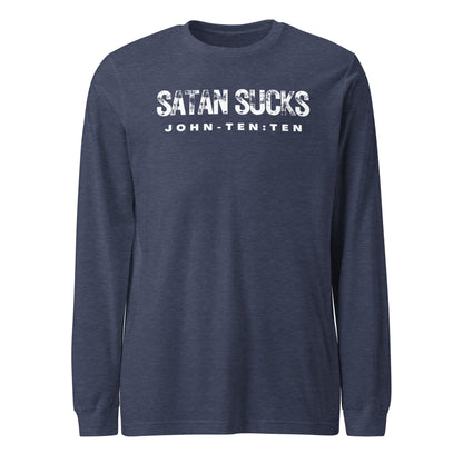 Satan Sucks long-sleeve t-shirt heather navy