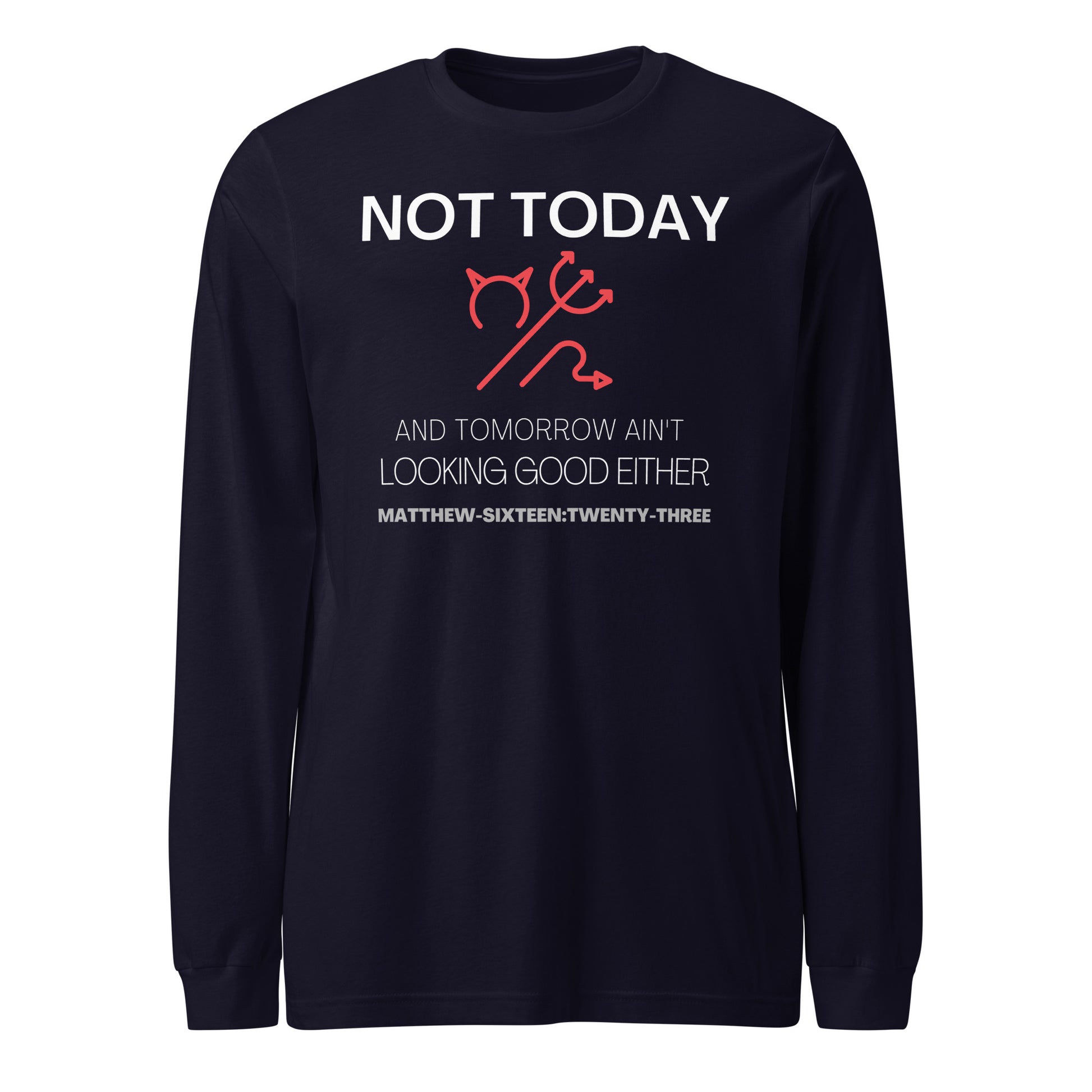 Not Today Satan long-sleeve t-shirt navy blue