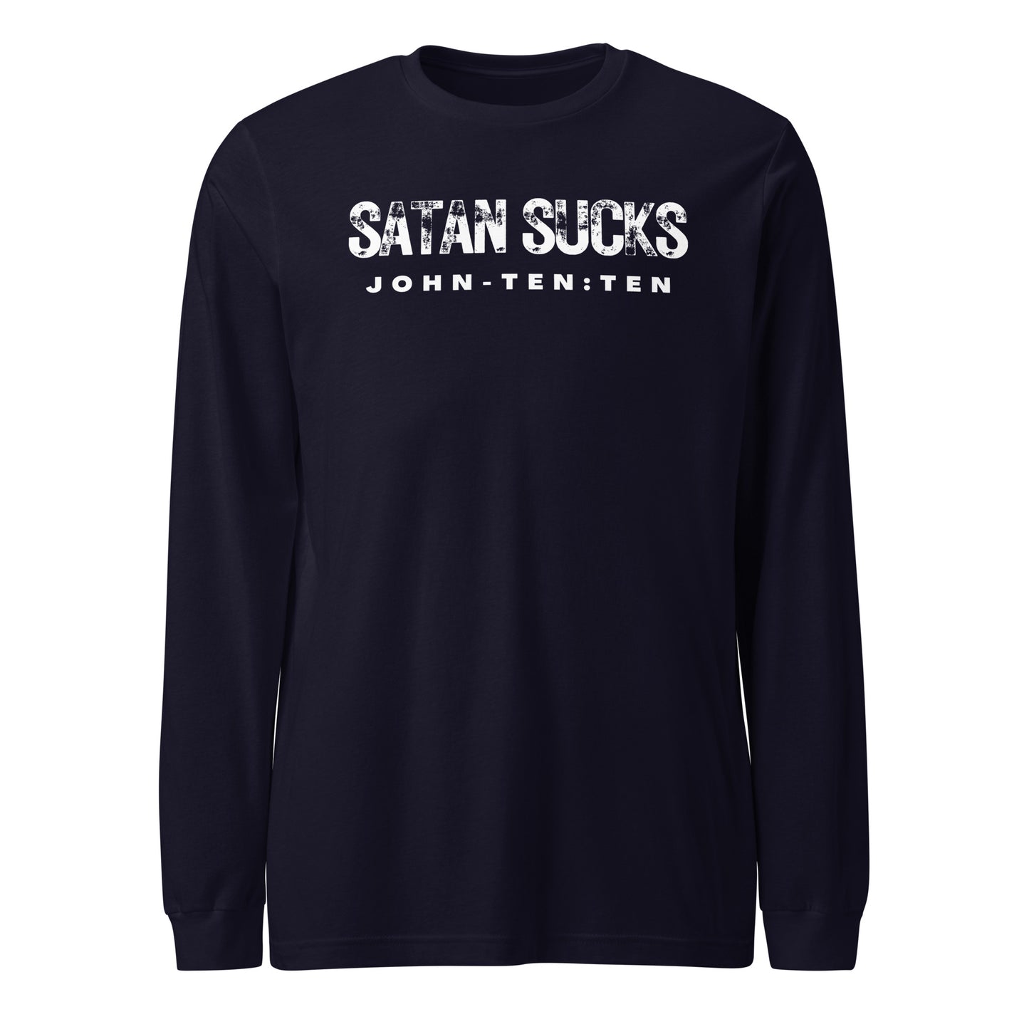 Satan Sucks long-sleeve t-shirt navy blue