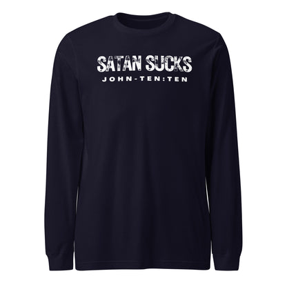 Satan Sucks long-sleeve t-shirt navy blue