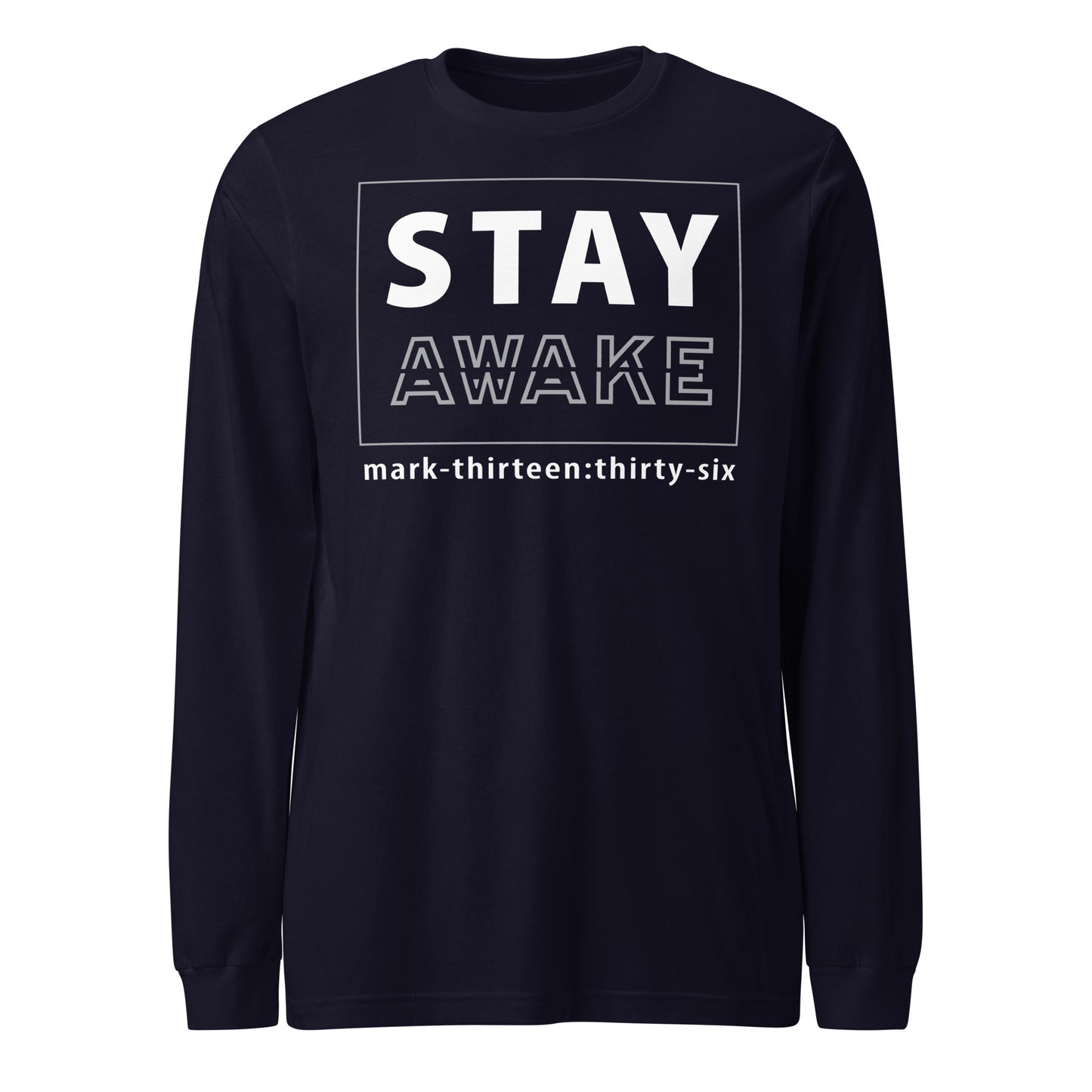 Stay Awake long-sleeve t-shirt navy blue