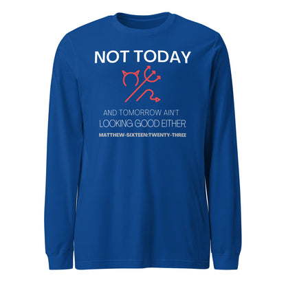 Not Today Satan long-sleeve t-shirt royal blue