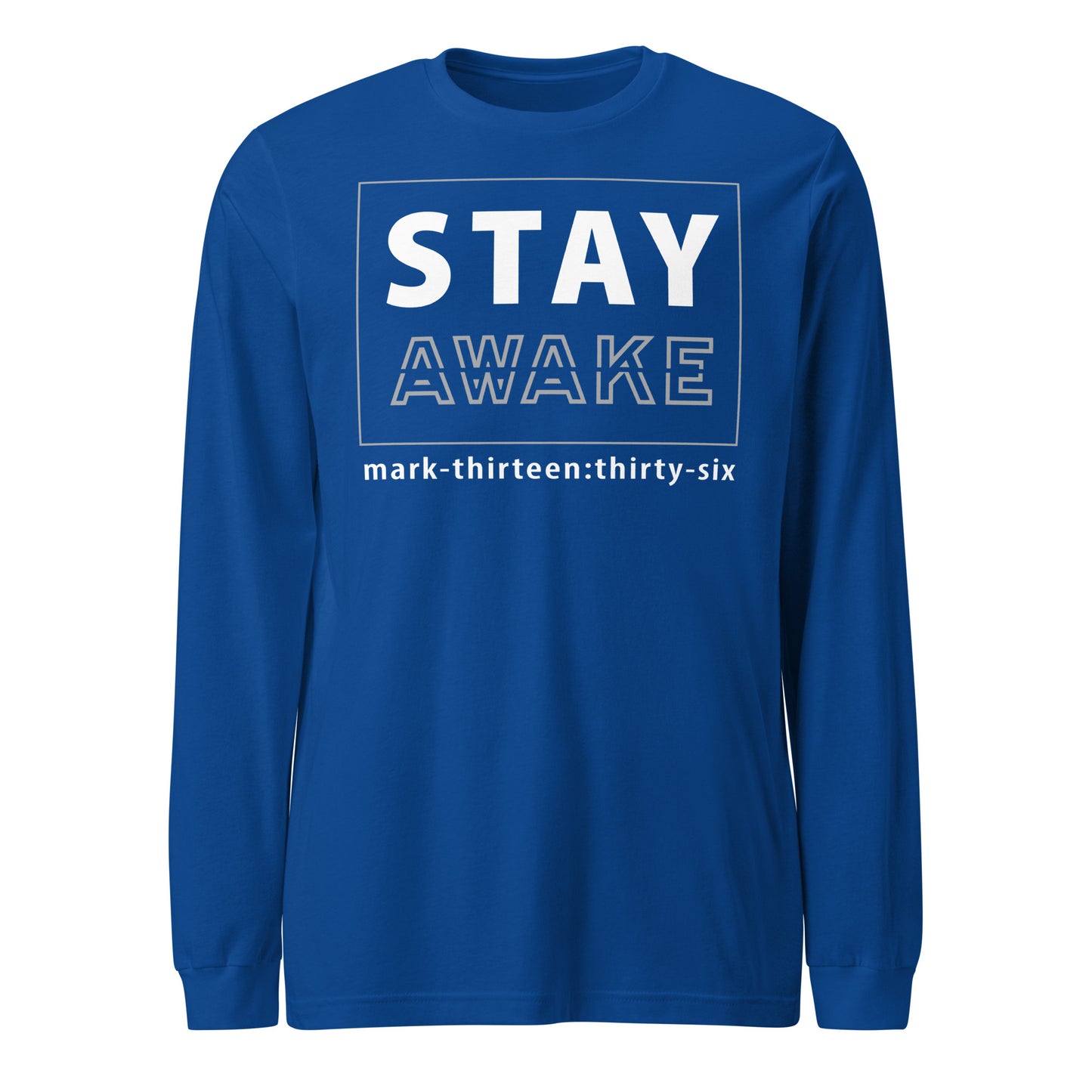 Stay Awake long-sleeve t-shirt royal blue