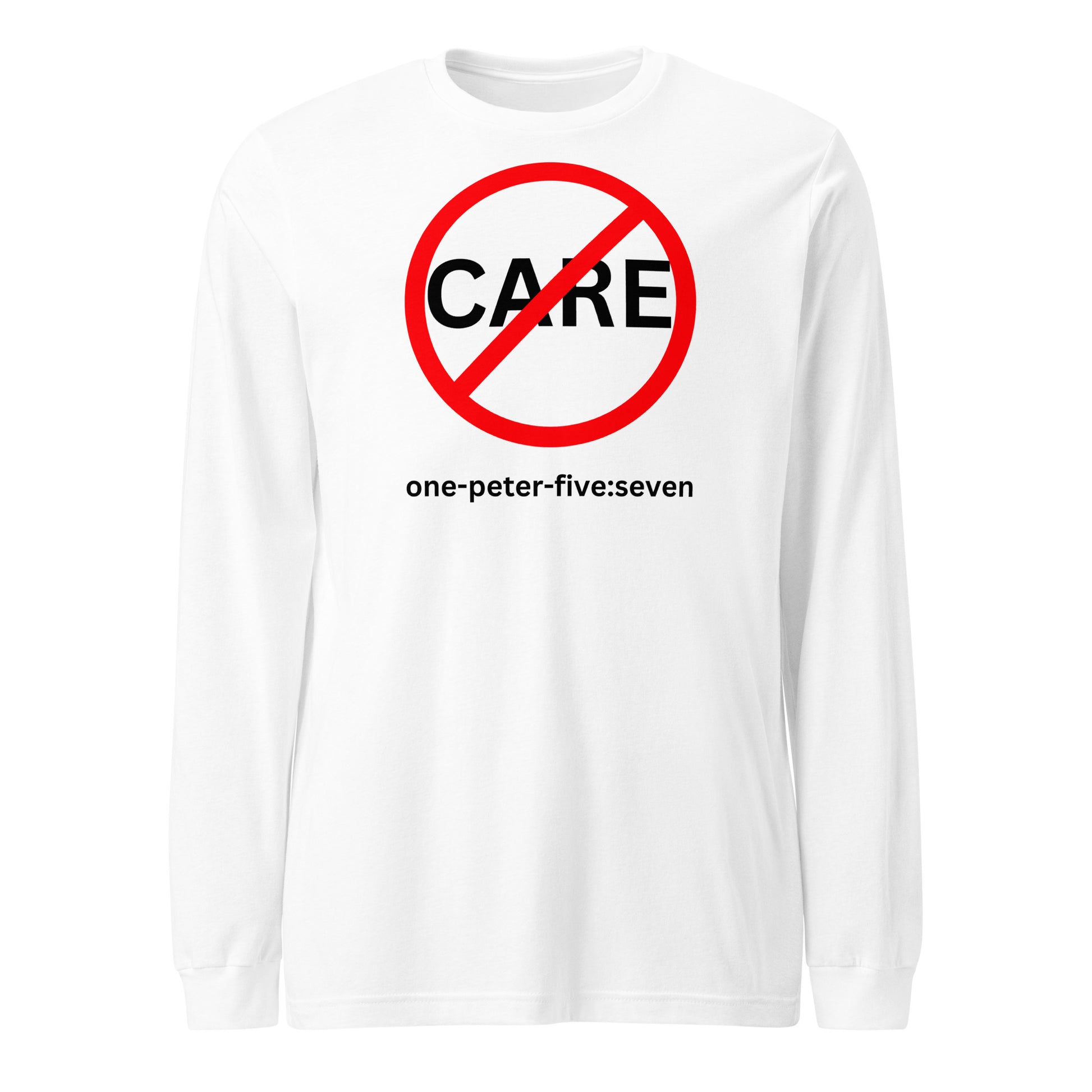 Don’t Care long-sleeve t-shirt white