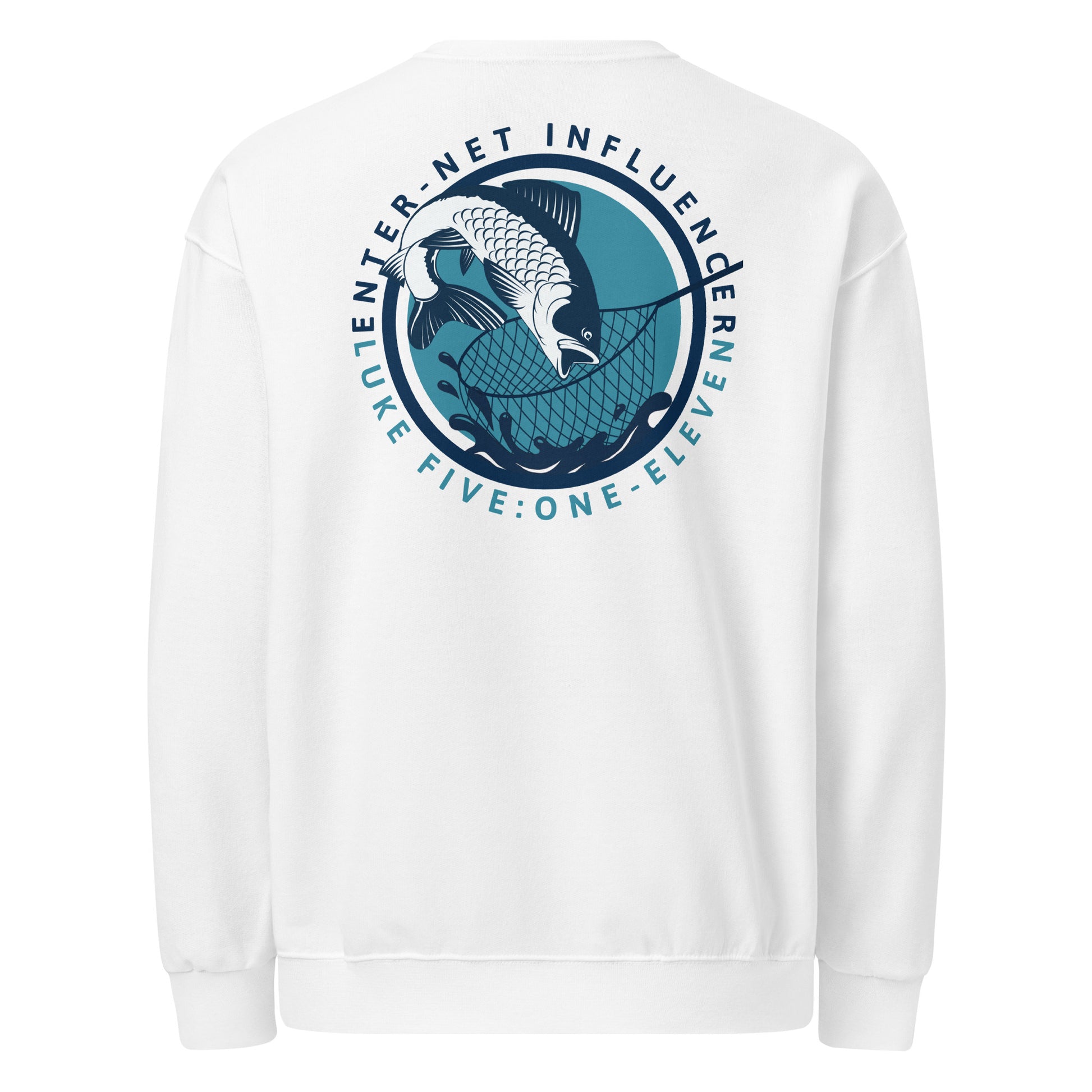 Enter-Net Influencer fish graphic sweatshirt white back
