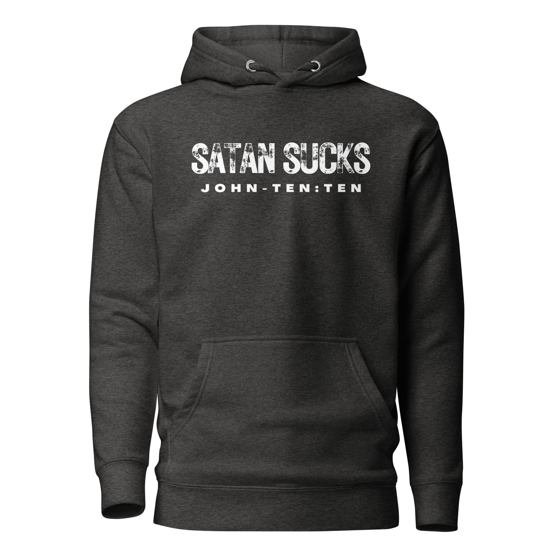 Satan Sucks hoodie sweatshirt charcoal heather