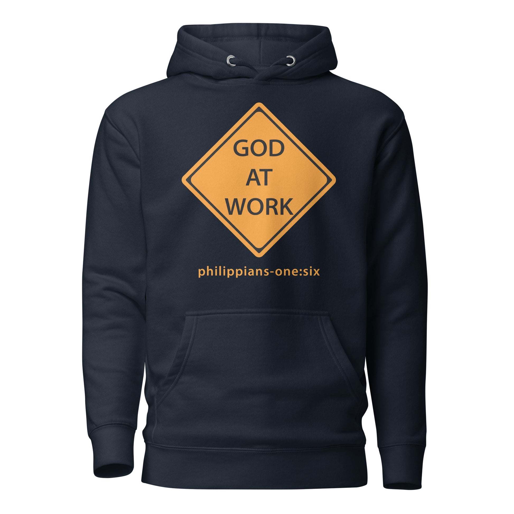 Caution…God At Work hoodie sweatshirt navy 