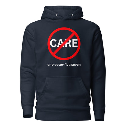 Don’t Care hoodie sweatshirt navy blue