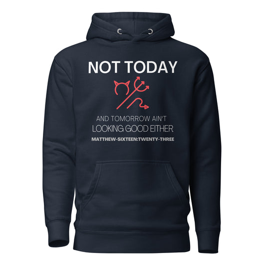 Not Today Satan hoodie sweatshirt navy blue