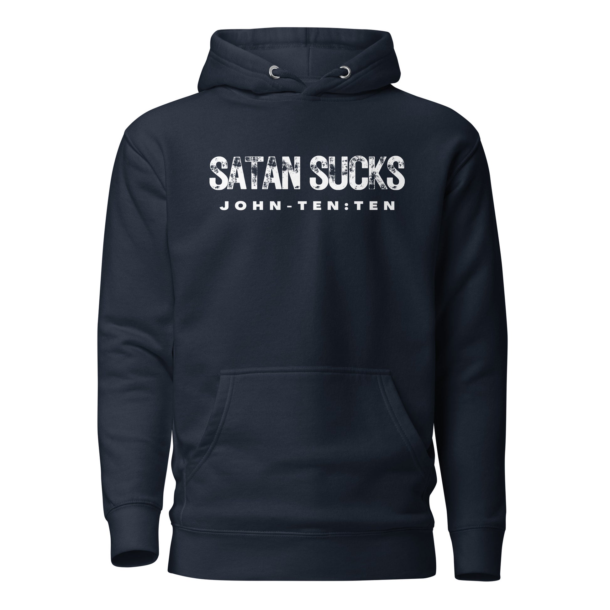 Satan Sucks hoodie sweatshirt navy blue