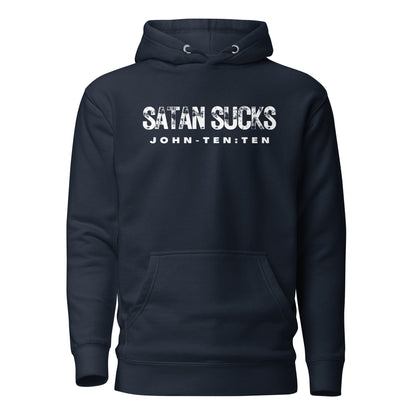 Satan Sucks hoodie sweatshirt navy blue