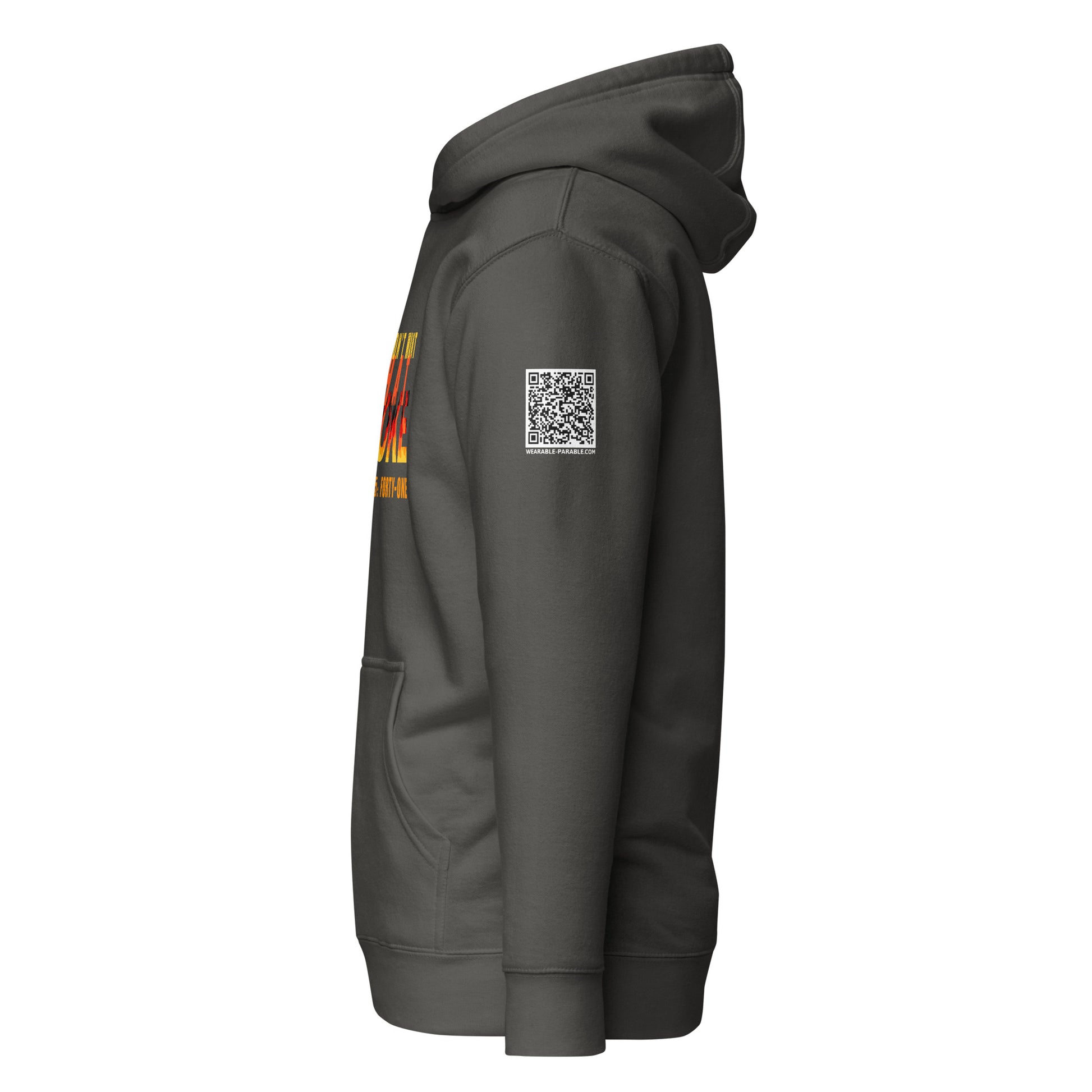 Vintage black sweatshirt hoodie with a QR code for 'You Don't Want That Smoke' 