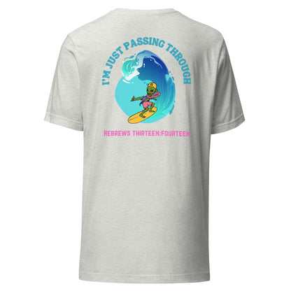 I'm Just Passing Through t-shirt back ash gray