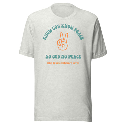 Know God Know Peace short sleeve t-shirt ash