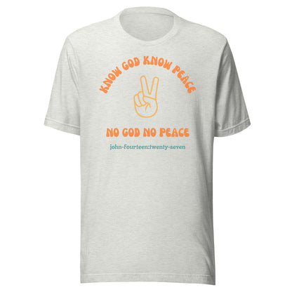 Know God Know Peace short sleeve t-shirt ash