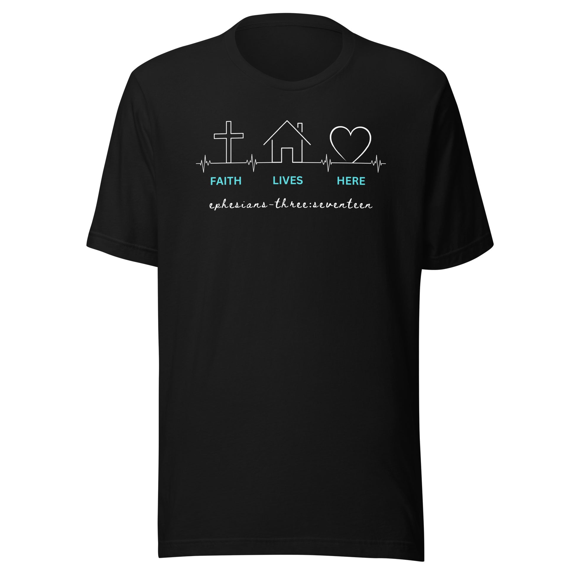 Faith Lives Here short sleeve t-shirt black