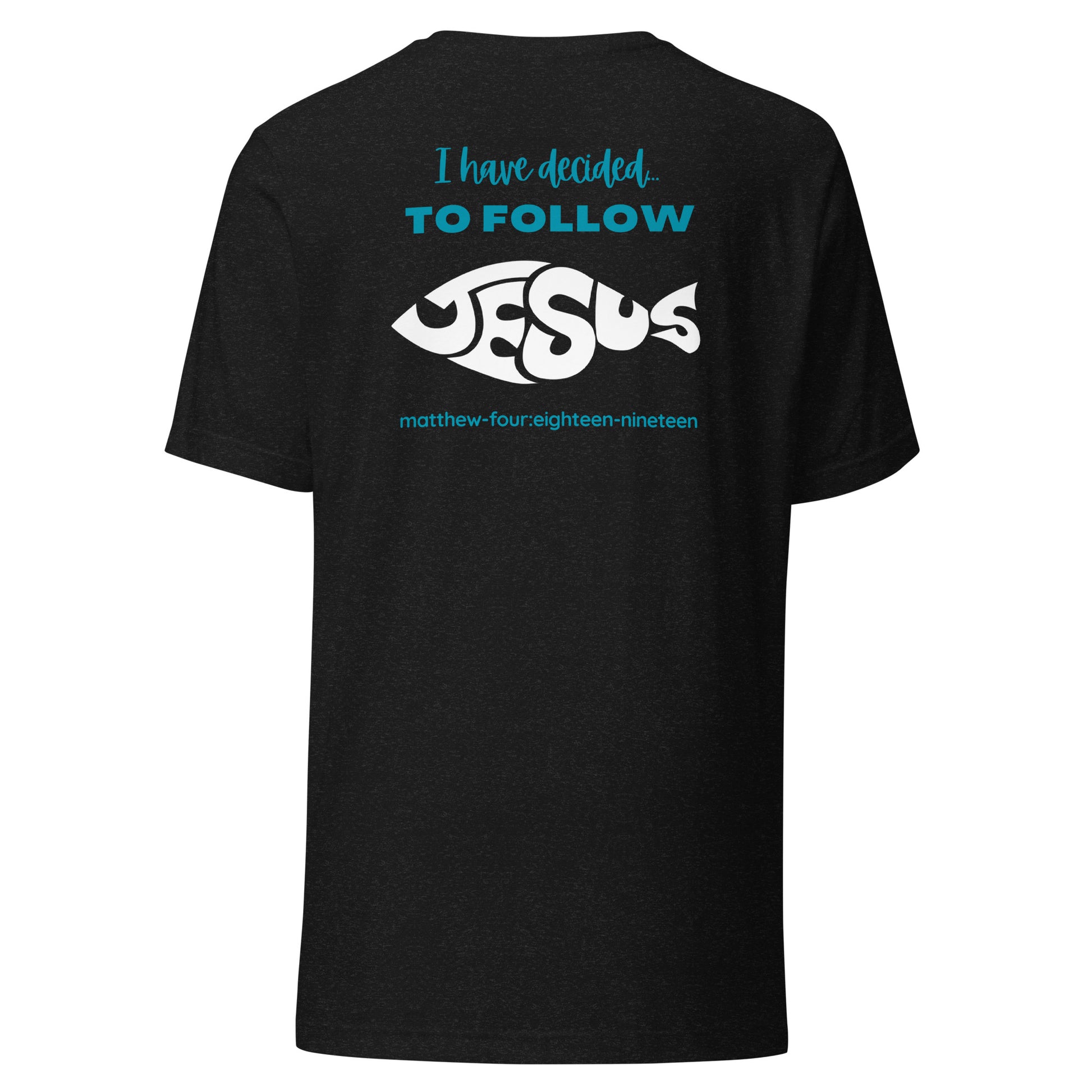 Follow Jesus short sleeve t-shirt black heather
